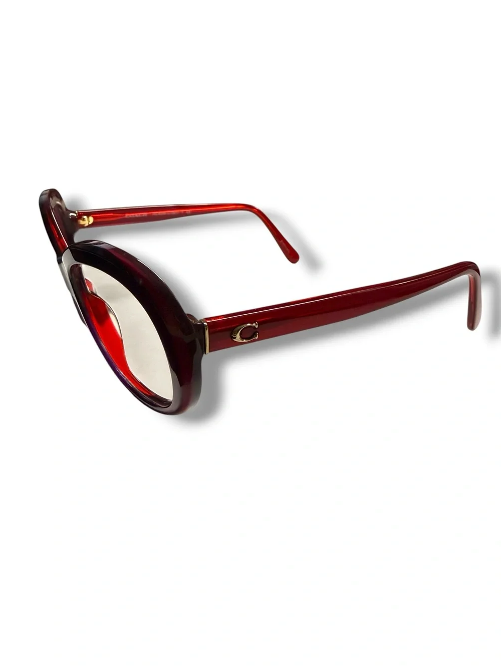 Coach Women's Oversized Burgundy Laminate Eyeglass Frames